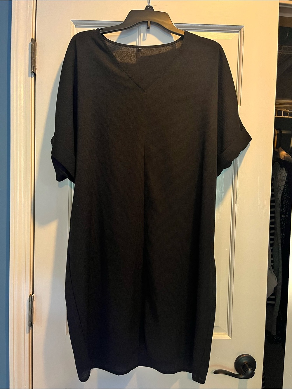 Women’s Black V-neck Sheath Dress